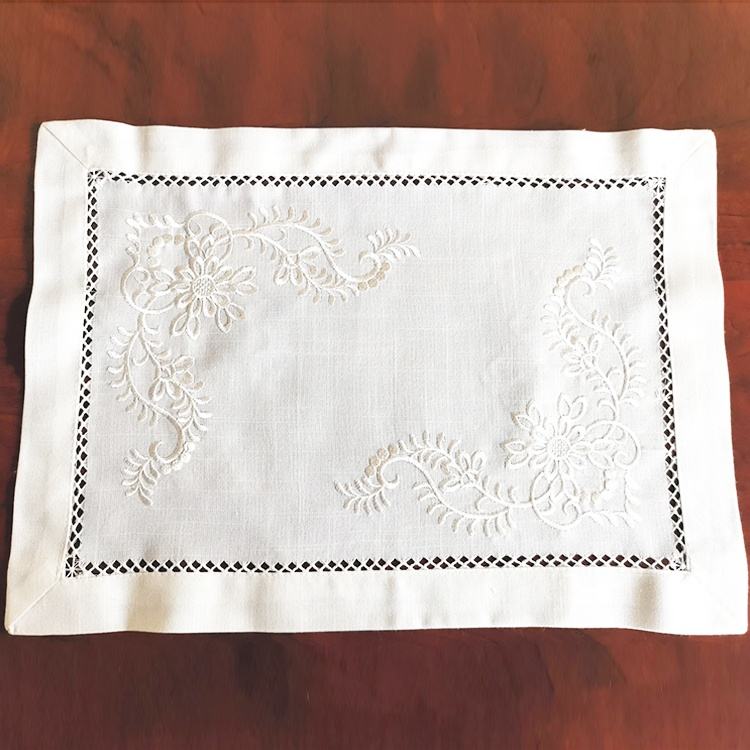 Fancy 45 45cm linen table napkin with hemstitch for dinner 企业